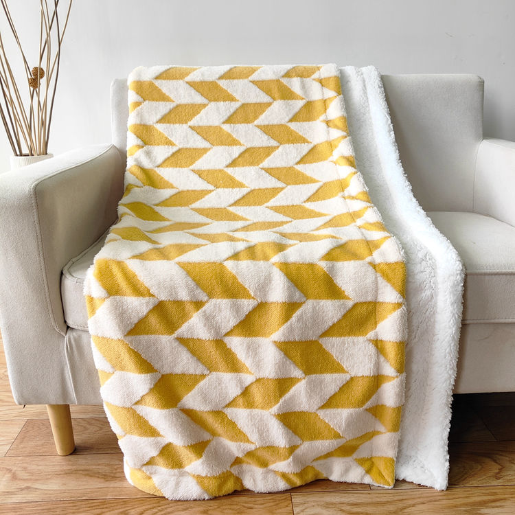 Polyester Home Deco Cozy Sherpa Decor Throw Blanket